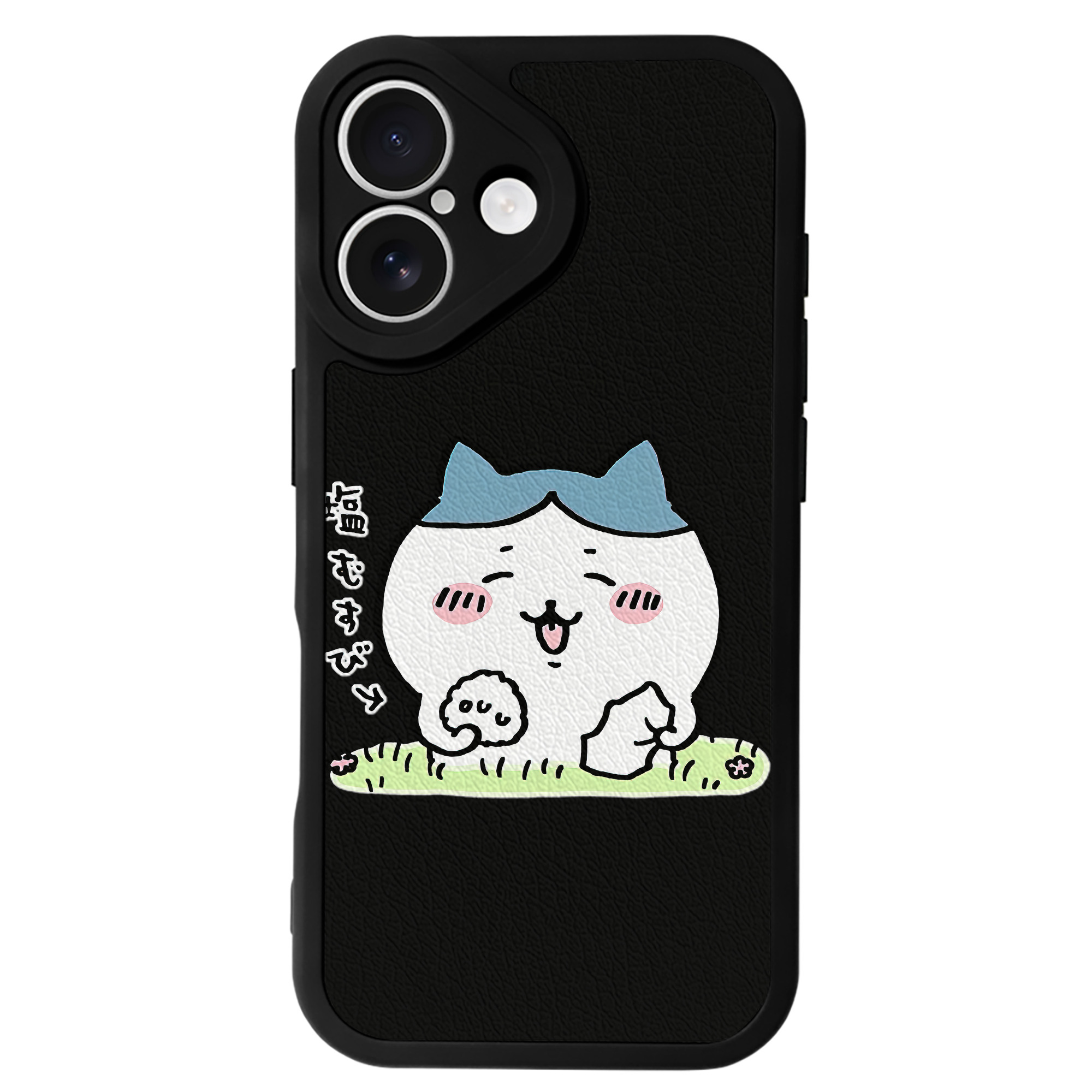 （画像用） ちいかわ ハチワレ Chii-kawa hachiware 【iPhone 16シリーズ対応】シリコンスマホケース（レザー調） 材質：シリコン